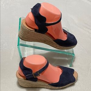 Gaimo Navy Suede Espadrille Wedge Sandals Sz EURO (40) US (9M)